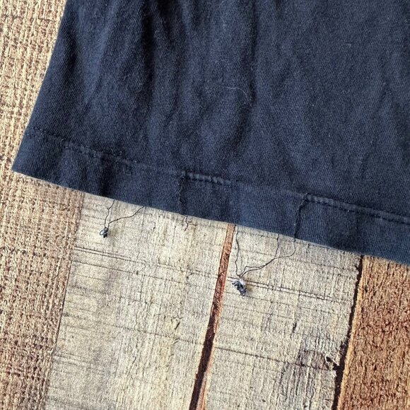 Black Denim & Flower Kids T-Shirt Smiley Face Hardcore Happiness Print Size 5/6 - Picture 2 of 8